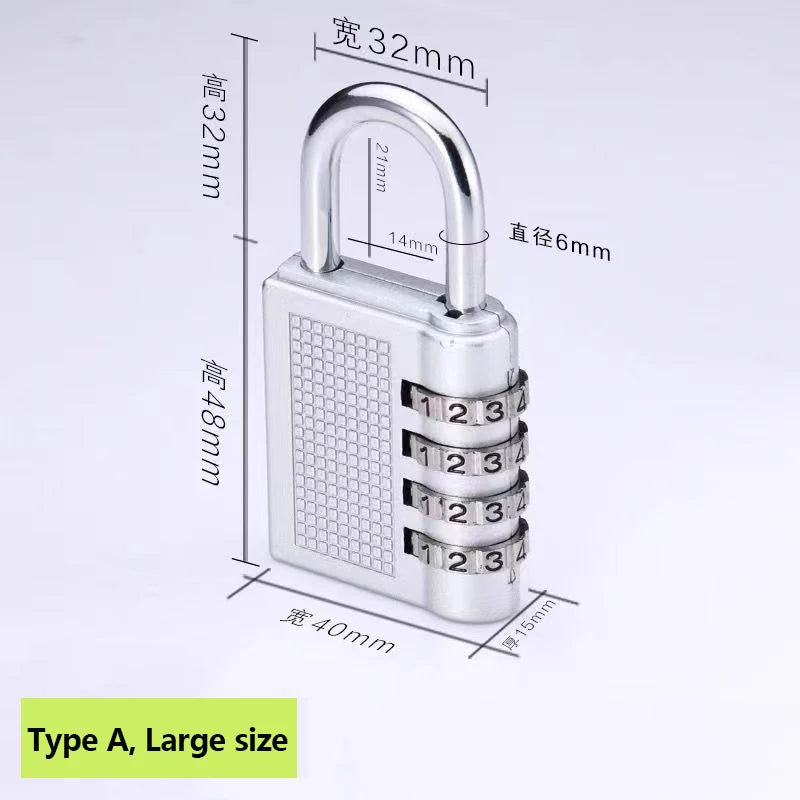 Password Padlock 3-4 Digit &ndash; Waterproof Rustproof Outdoors A-large silver