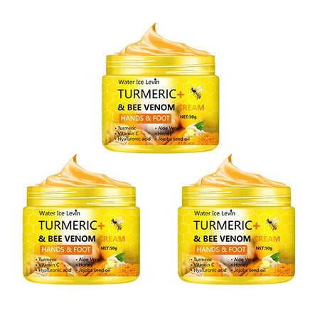 Turmeric Bee Venom Foot Cream &ndash; Deep Moisturizing Repair for Cracked Skin 3pcs