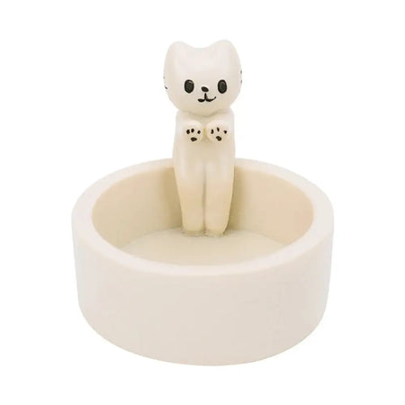Kitten Aromatherapy Candlestick Resin Cat Candle Holder White Ears
