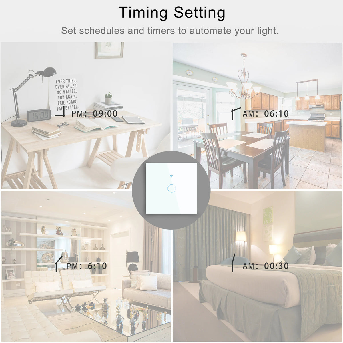 WiFi Smart Switch EU Touch 220V - No Neutral Required