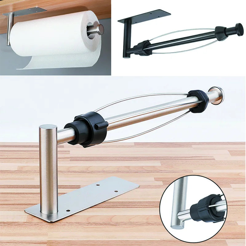 Nerūsējošā tērauda papīra ruļļu turētājs, līmējams pie sienas, vietu taupoša virtuve