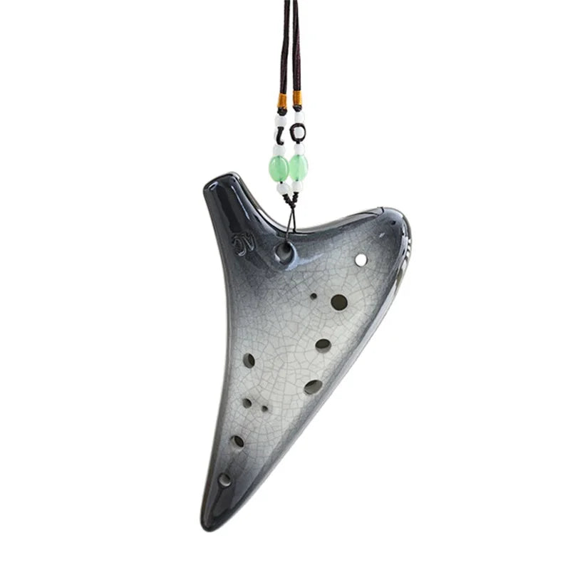 12-Gat Keramische Ocarina Alto C Fluit Met Crackle Patroon Voor Beginners