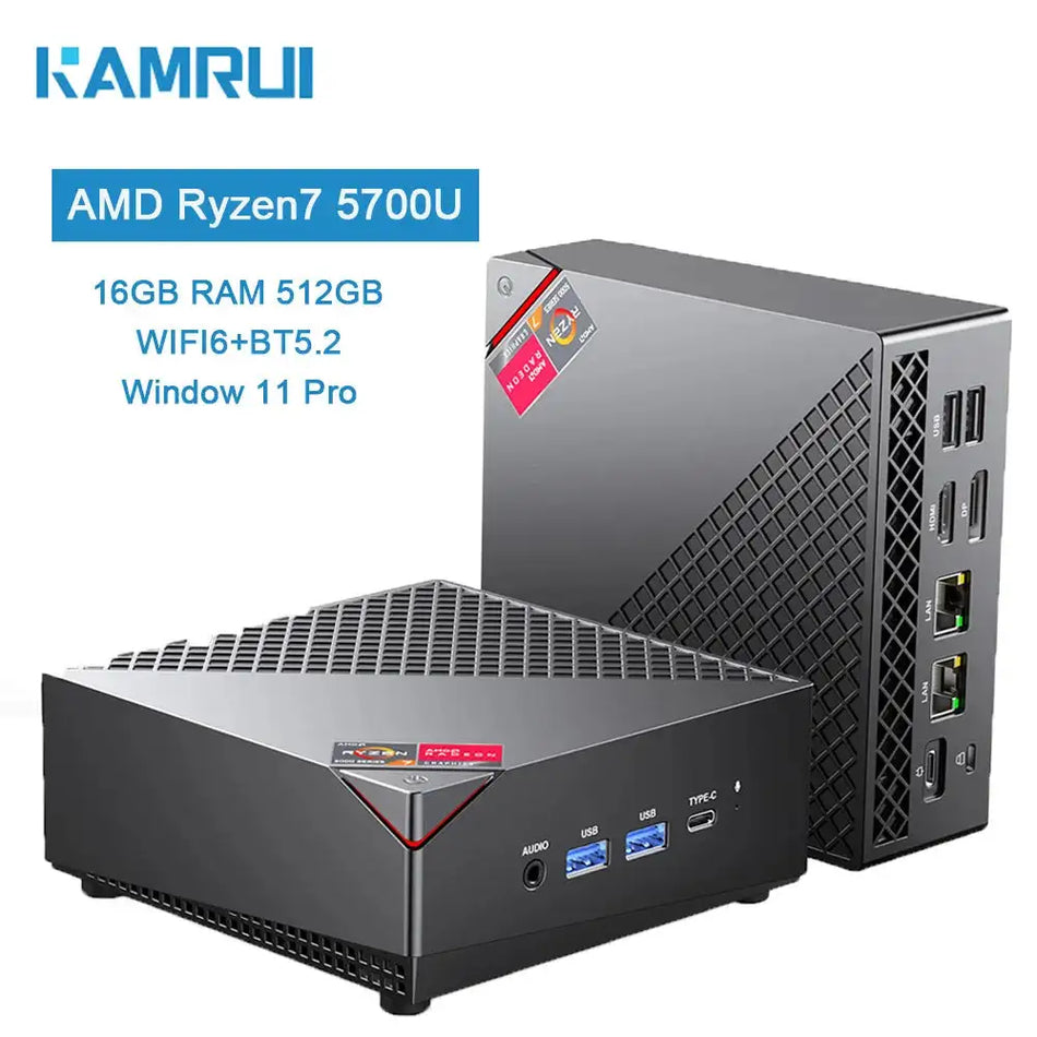 KAMRUI Ryzen 7 5700U Mini Gaming PC 16GB RAM 512GB SSD