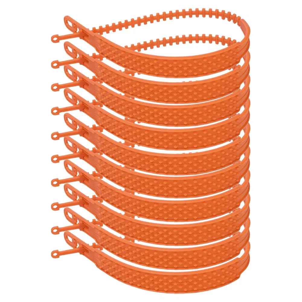 20-10pcs Snow Chain Widen Thicken Crawler Plastic&ndash;Anti Slip 10pcs Orange 1