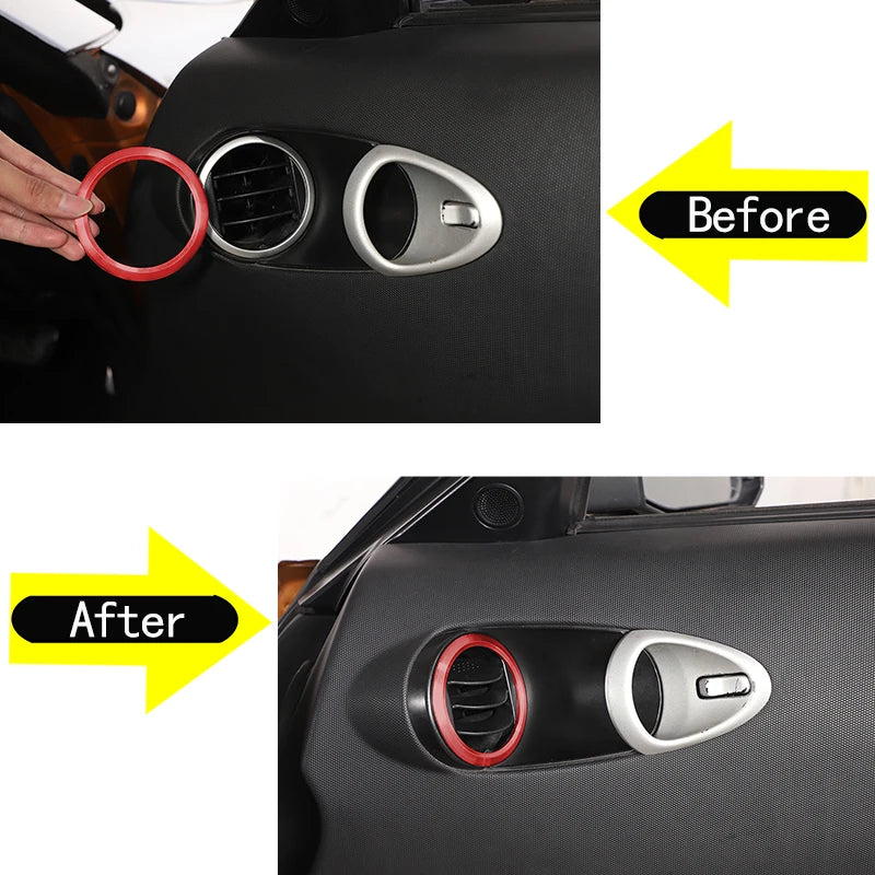 Nissan 350Z 2003 2006 Anello di Copertura Rosso in Lega per Bocchetta d'Aria della Porta