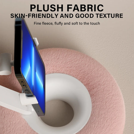 Foldable Plush Pillow Phone Stand &ndash; 360 Degree Adjustable Comfort