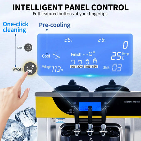 Commercial Ice Cream Maker 22-30 LPH Yld 2200W