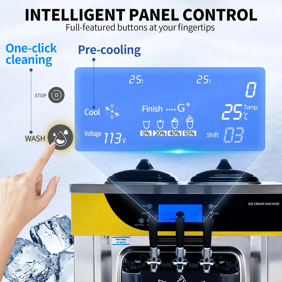 Commercial Ice Cream Maker 22-30 LPH Yld 2200W