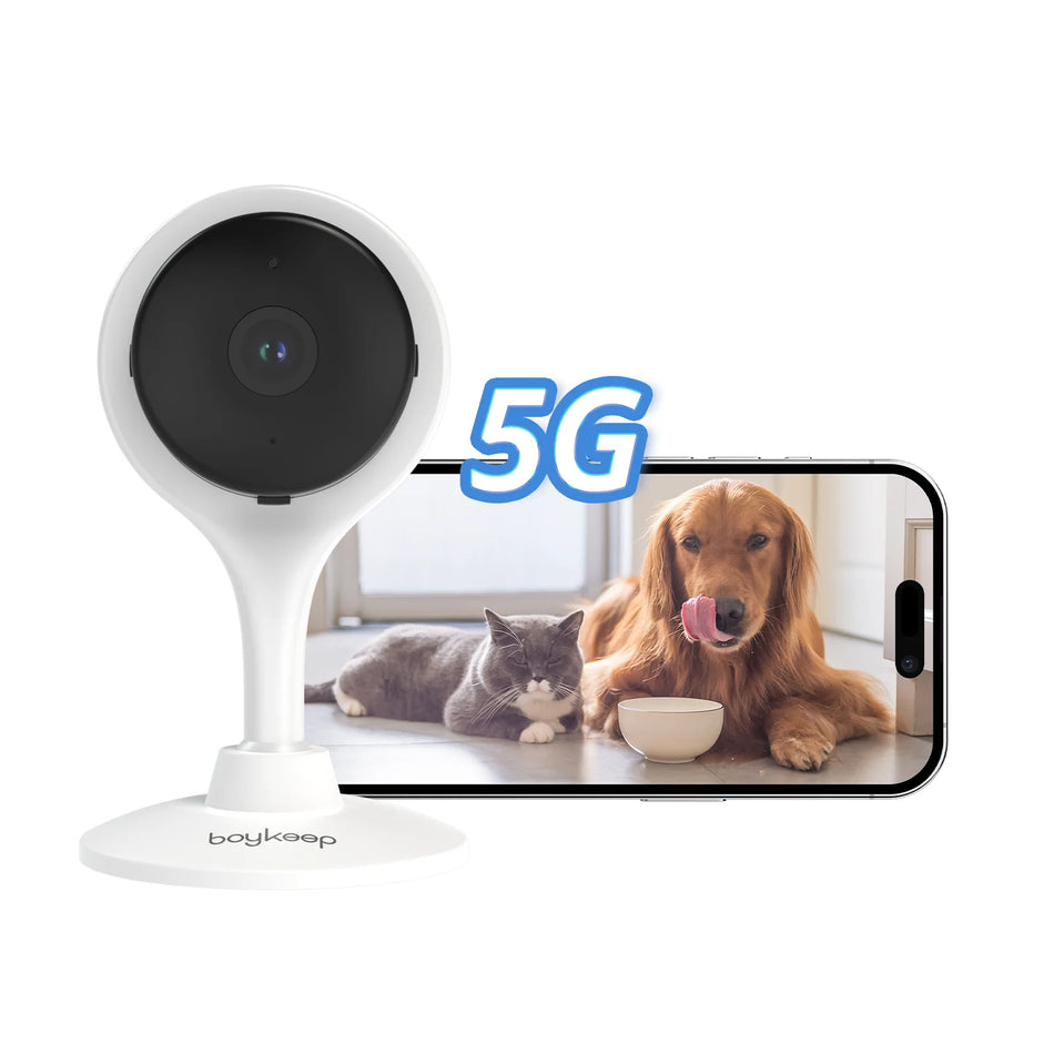 Boykeep 2K 5G/2.4GHz Wi-Fi Indoor Security Camera with Phone App &amp; 2-Way Audio UK Plug