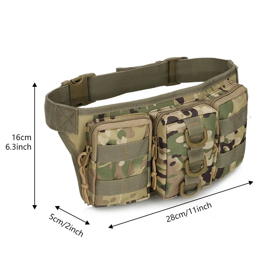 Triple Small Waist Bag Camouflage - Durable Waterproof