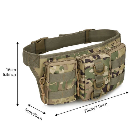 Triple Small Waist Bag Camouflage - Durable Waterproof