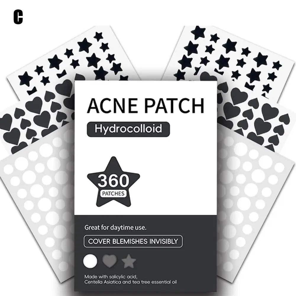 360Pcs Colorful Hydrocolloid Acne Patches for Invisible Pimple Removal &amp; Concealing C / CN