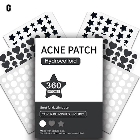 360Pcs Colorful Hydrocolloid Acne Patches for Invisible Pimple Removal &amp; Concealing C / CN