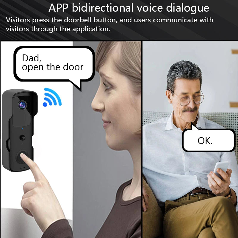 Smart Tuya WiFi Doorbell &ndash; 1080P HD Video Outdoor Battery