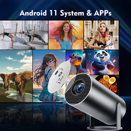 DITONG HY300 Plus Portable 4K HD Projector with Android Integration