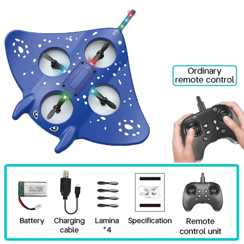 RC Manta Foam Glider &ndash; LED Night Flight Lights for Kids Handle rc