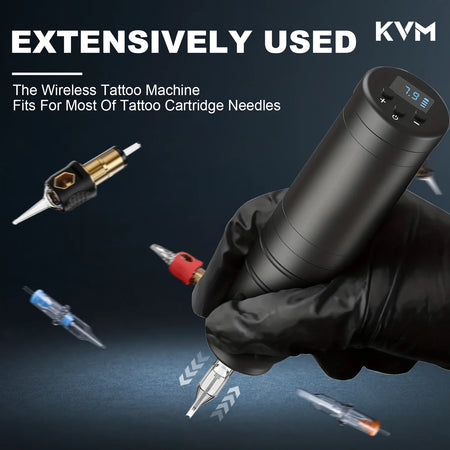 KVM Wireless Tattoo Machine &ndash; Portable 1500mAh Battery