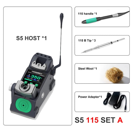 3-In-1 S5 Intelligent Soldering Station &ndash; Auto Sleep 120W S5 115 SET A / CN 220V Plug
