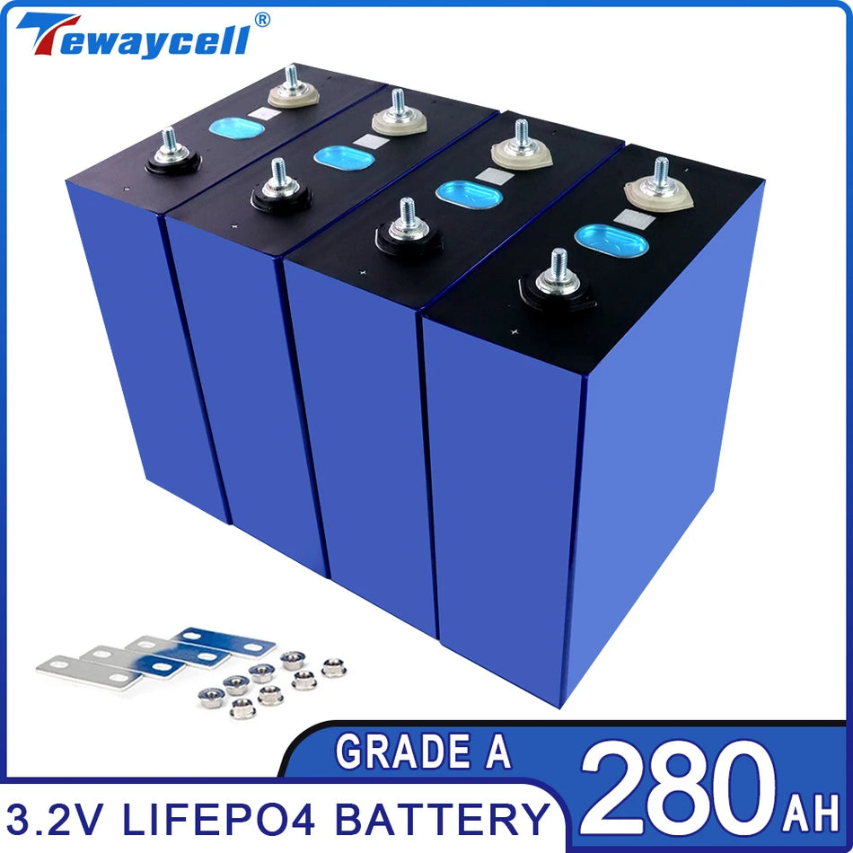 Tewaycell Batteria LiFePO4 280Ah 3.2V Prismatica Per Energia Solare Camper Ricaricabile Grado A