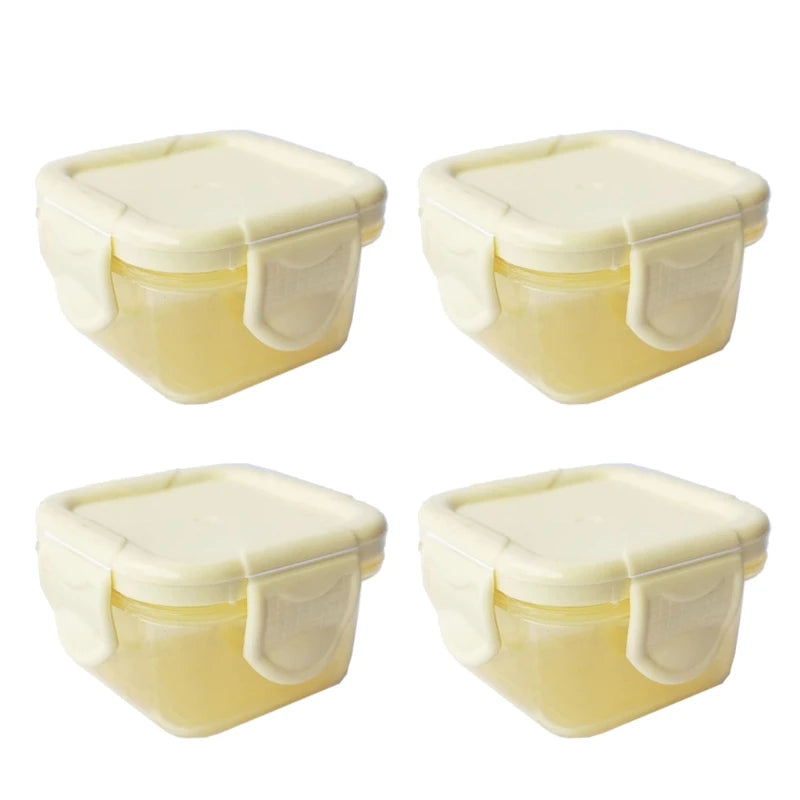 Set of 4 Baby Newborn Food Storage Containers - 6 Colors, 60ml, BPA Free Yellow