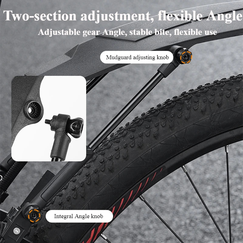 Bicycle Mudguard for Mountain Road Bike, Adjustable Quick Release, PP Nylon