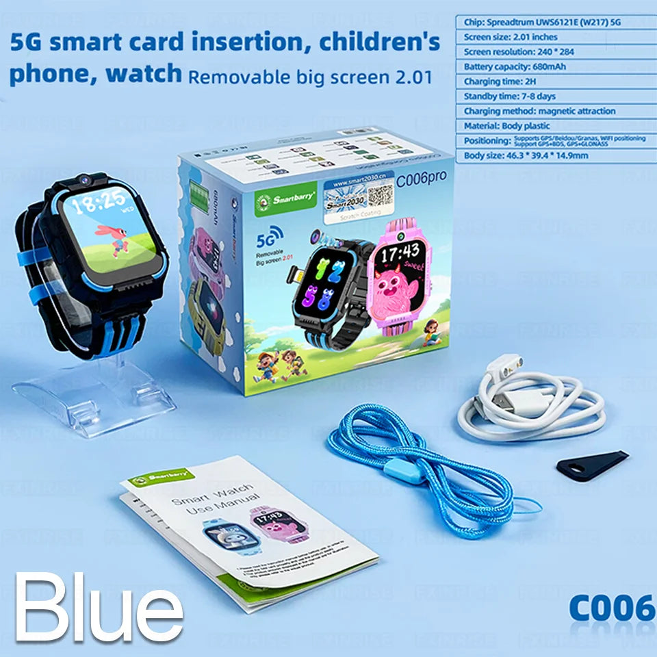 2025 New Kids Smart Watch &ndash; Video Call and Alarm Clock Blue