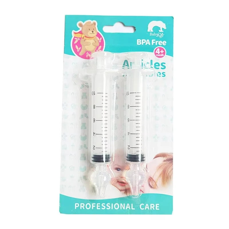 2Pcs Infant Nasal Aspirator Cleaner with 10ML Syringe &ndash; Baby Care Tools