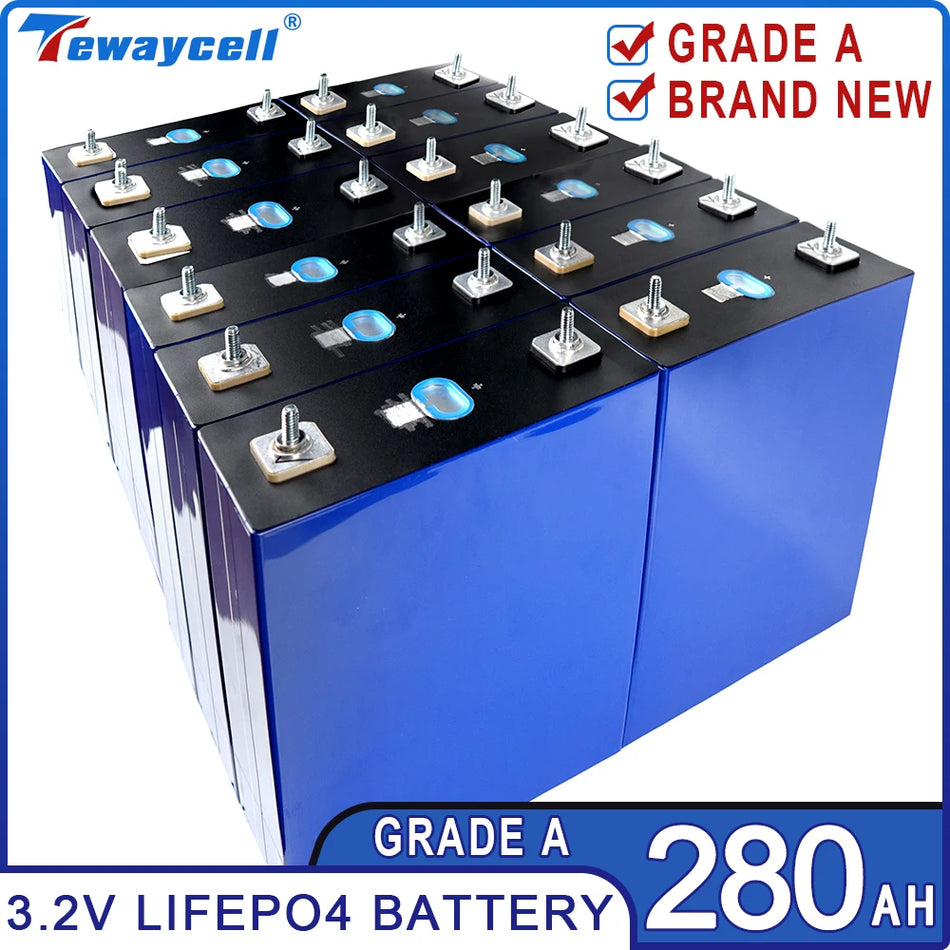 Tewaycell Batteria LiFePO4 280Ah Pacco Batteria Celle Prismatiche 3.2V Per Sistemi Solari Fotovoltaici Grado A