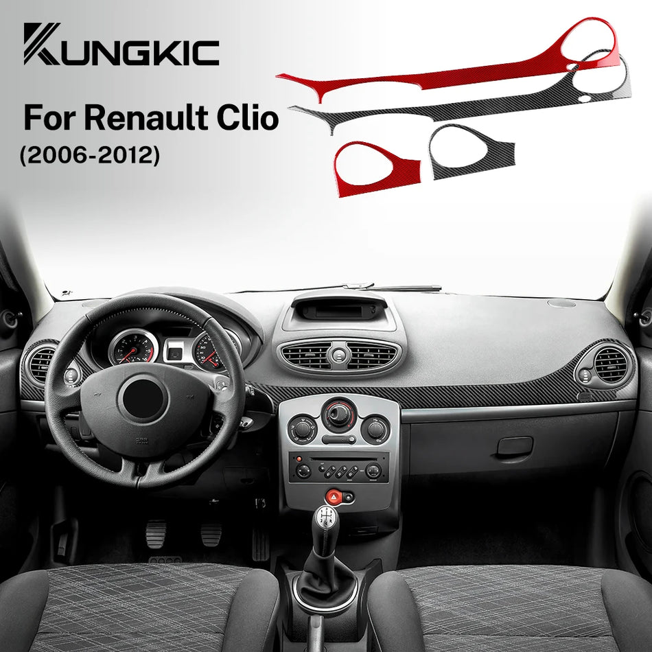 Carbonfiberafwerking voor middenconsole van Renault Clio