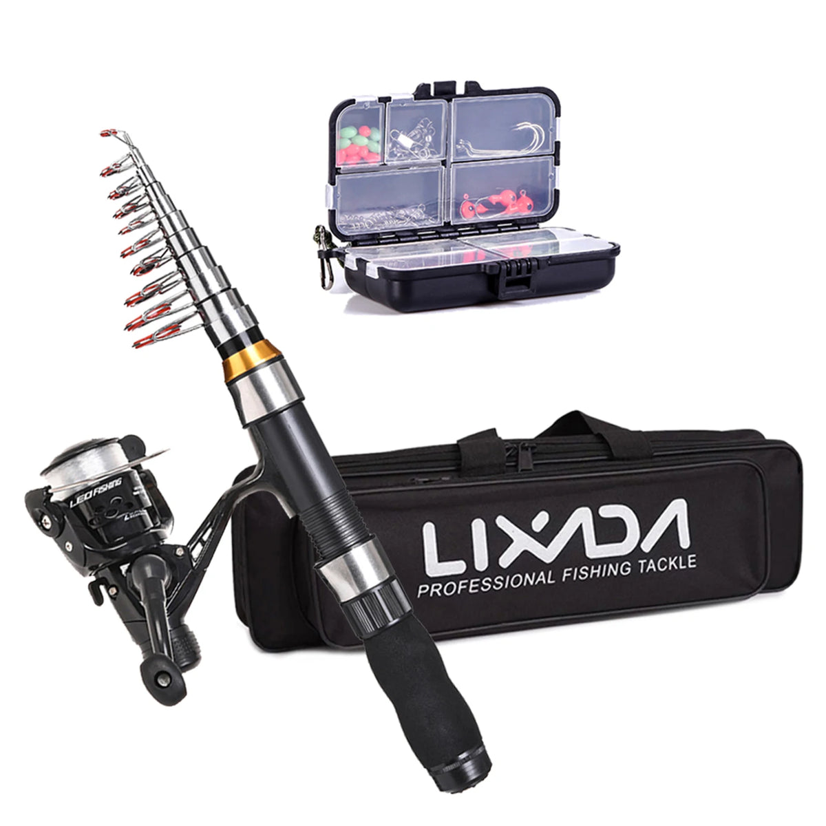 Lixada Rod Reel Combo 2.1m Telescopic Kit &ndash; Travel Ready