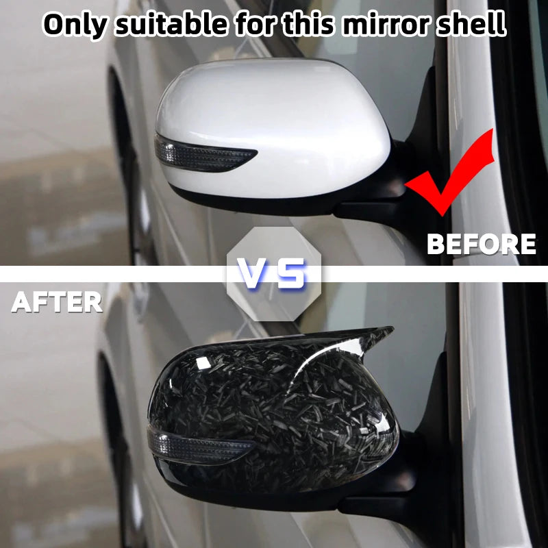Side Mirror Shell Cover With Carbon Fiber Trim ABS For Subaru Legacy 2006 2007