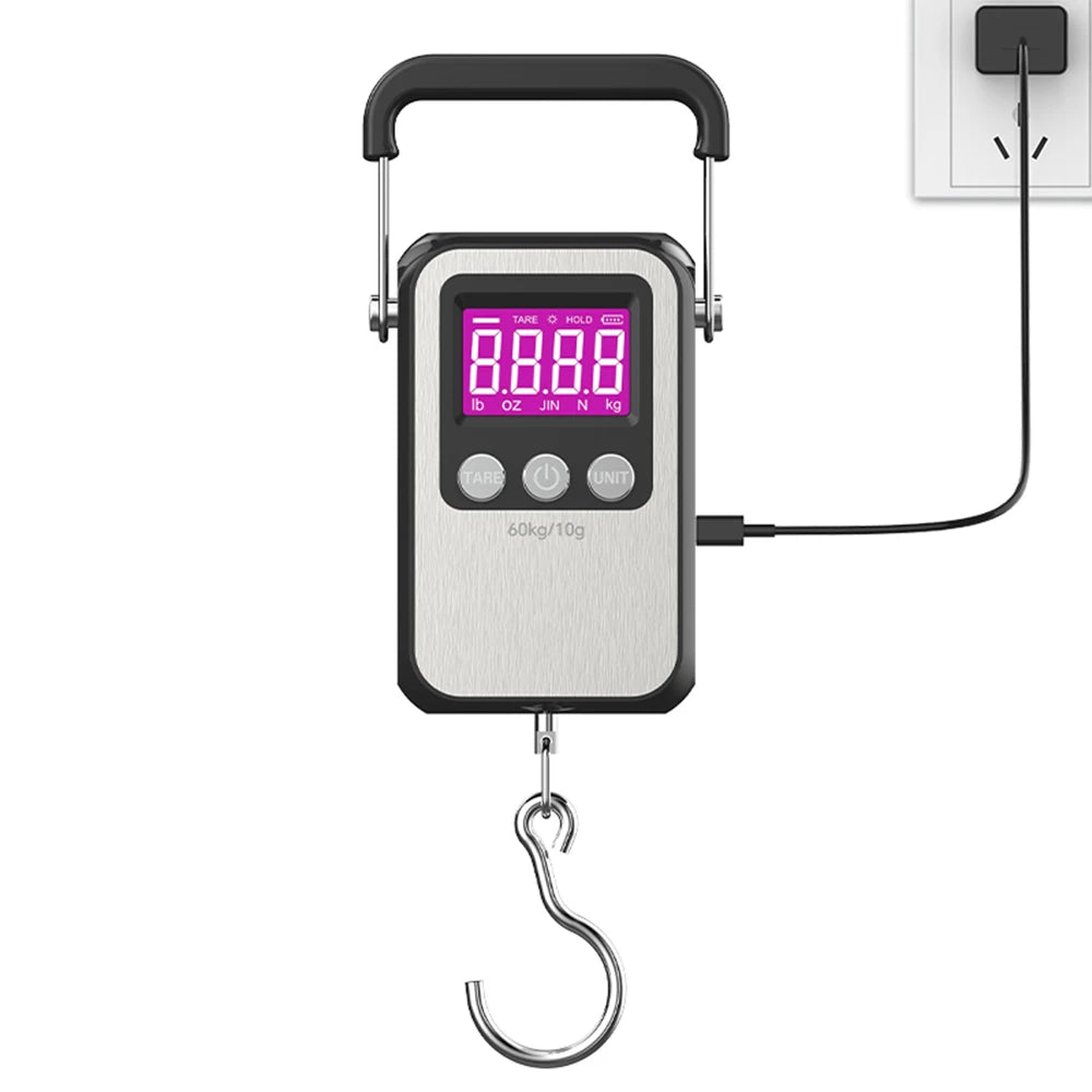 JUANJUAN Hanging Scale &ndash; 60kg Capacity LCD Display Rechargeable version