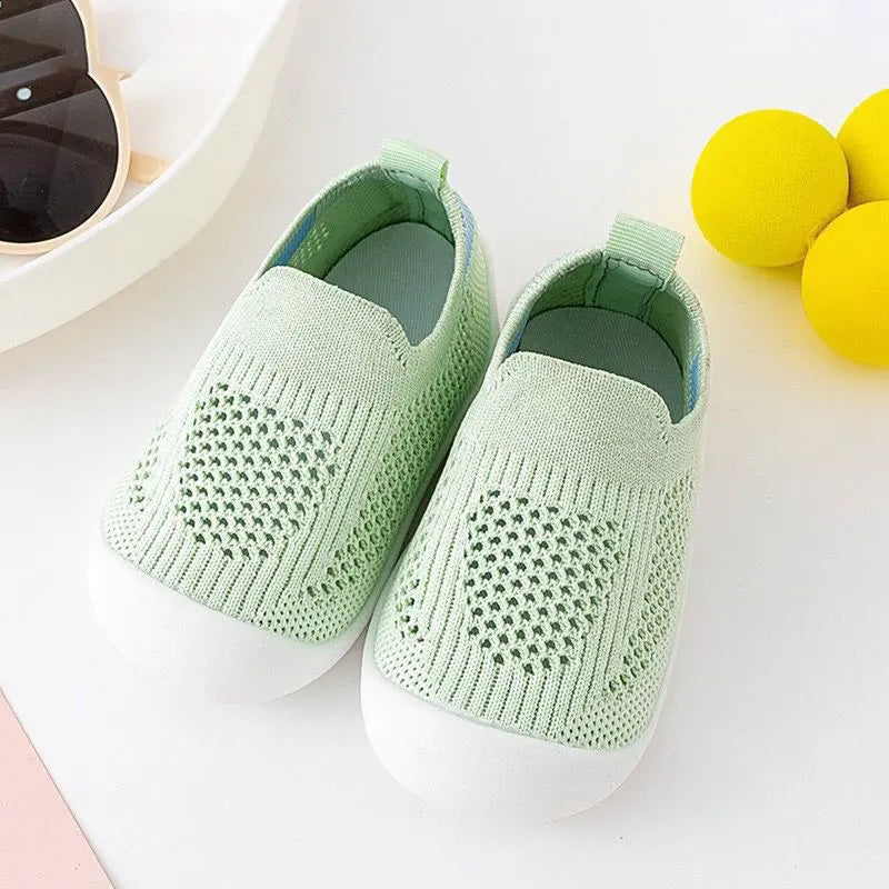 Baby Shoes Anti-slip Breathable Infant Crib Floor Socks with Soft Rubber Sole grey / 13((insole11.5cm))