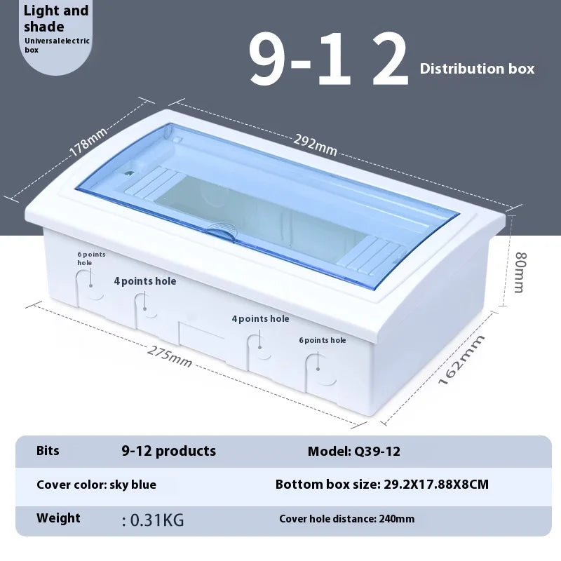 DONGYI Waterproof Adjustable Distribution Box with IP65 Rating HT 9-12WAY