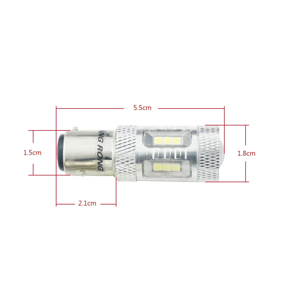 Ampoules de feu arrière LED Angrong BAZ15d P21/4W, 15 SMD signal de frein