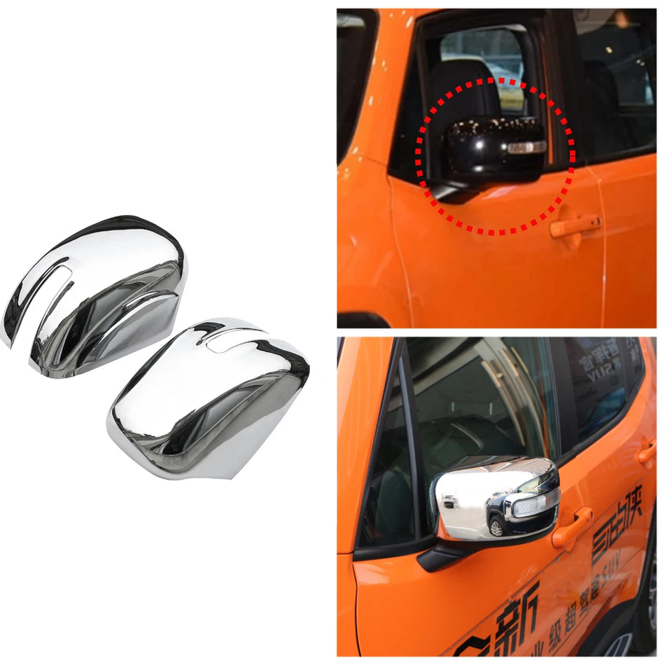 Rearview Mirror Protective Cover Set for Jeep Renegade - Anti Scratch ABS Durable Shield 2 Piece