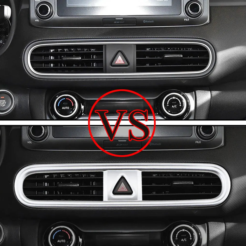 Hyundai Kona ABS Pokrov za ventilaciju, srebrna, karbonska vlakna crna