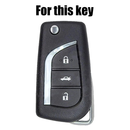 3 Button Silicone Remote Smart Car Key Chain Ring Cover Case Shell Protector For Toyota Auris Corolla Avensis Verso Yaris Aygo by InterCyprus Trading Ltd