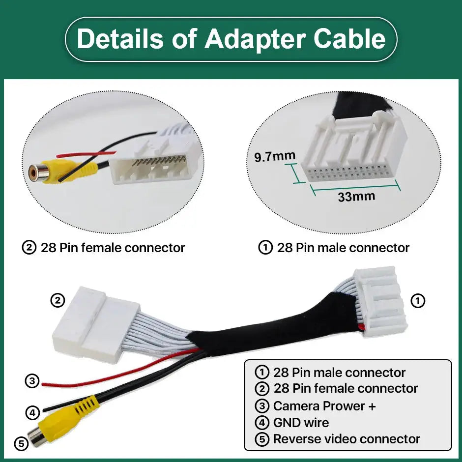 For Mazda MX5 ND Roadster 2015-2023 Factory OEM Unit GreenYi HD Car Rear View Reversing Parking Camera Backup Plug&Play Cable by InterCyprus Trading Ltd