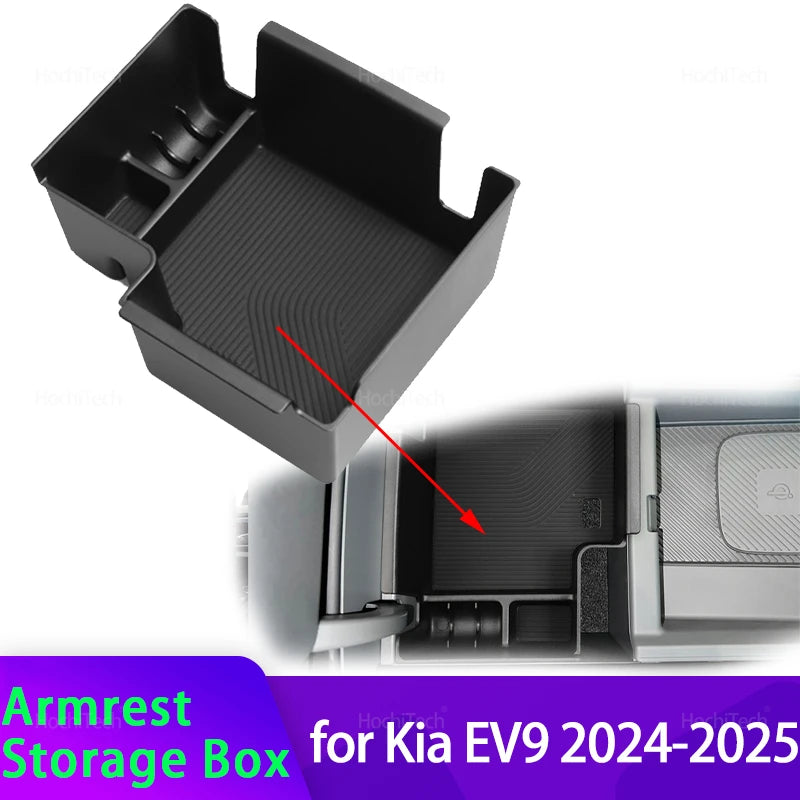 Middenconsole Armsteun Opbergdoos voor Kia EV9 Zwart ABS