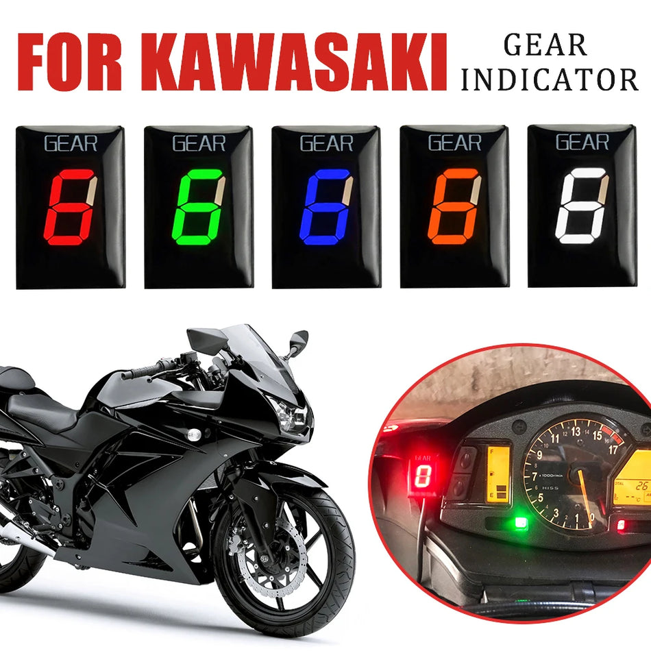 Kawasaki Gear Indicator for Ninja 250R, Ninja 400R, 650R, KLE650, KVF750, Digital Display