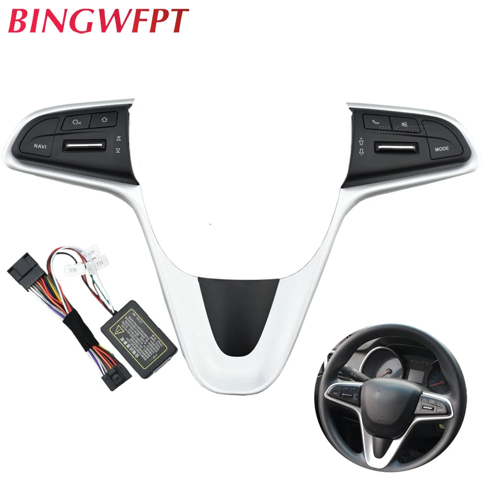 Steering Wheel Button Switch with Blue Backlight for Chevrolet Sail 2015-2018