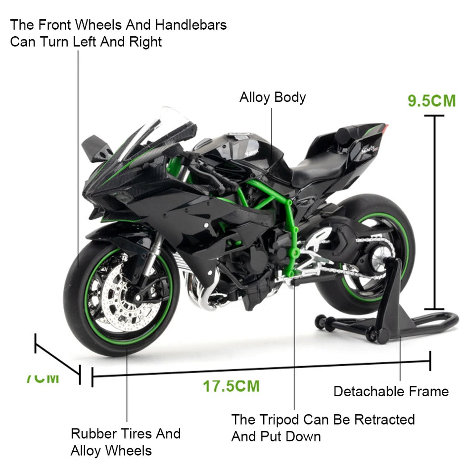 Motosikla Diecast Modelis Sakausējums 1:12 Kawasaki ZX-10R H2R