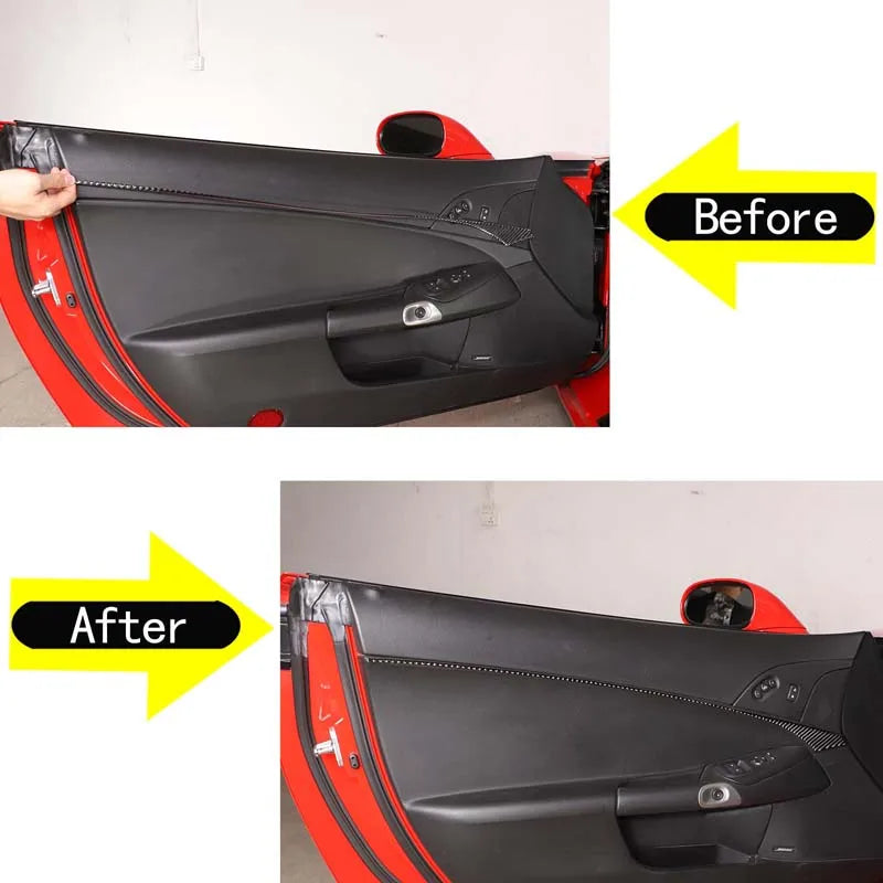 Mjuk kolfiberdörr midjelist för Corvette C6