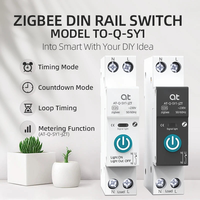 TUYA ZigBee Smart Circuit Breaker 1P 63A with Remote Control Function
