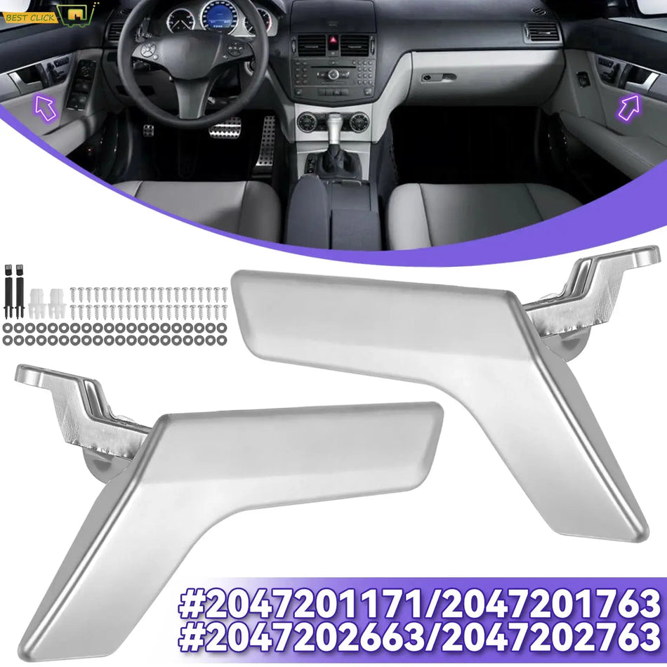L+R Matte Silver Interior Opening Door Handle 2047202663 For Mercedes Benz W204 C-Class GLK 300 C180 C200 C300 by InterCyprus Trading Ltd