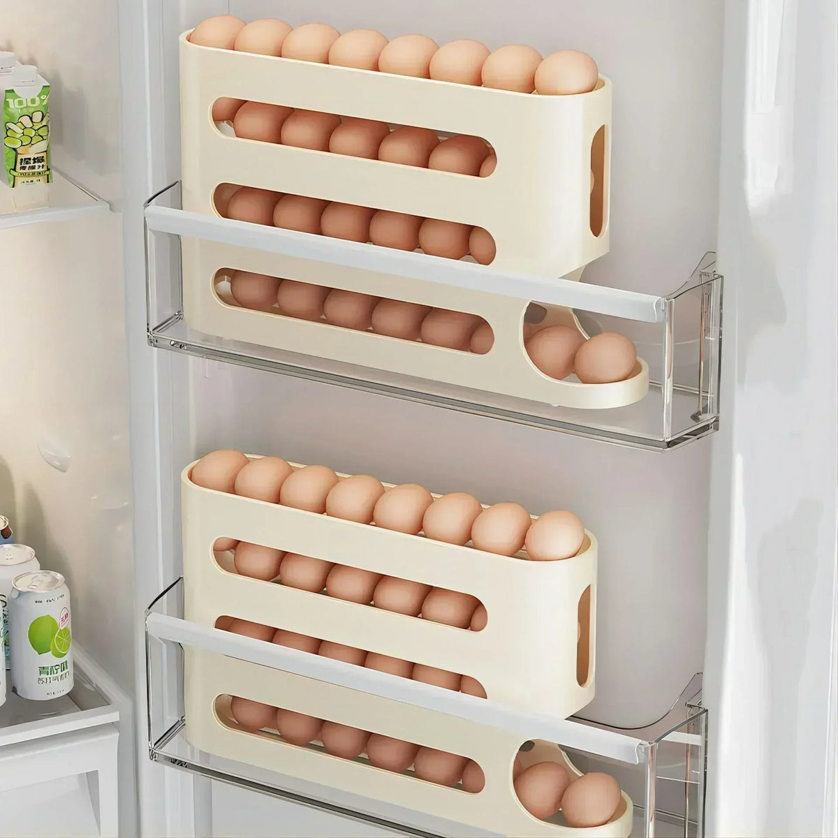Automatic Egg Rolling Storage Box &ndash; Multi-Layer Organiser for Fridge