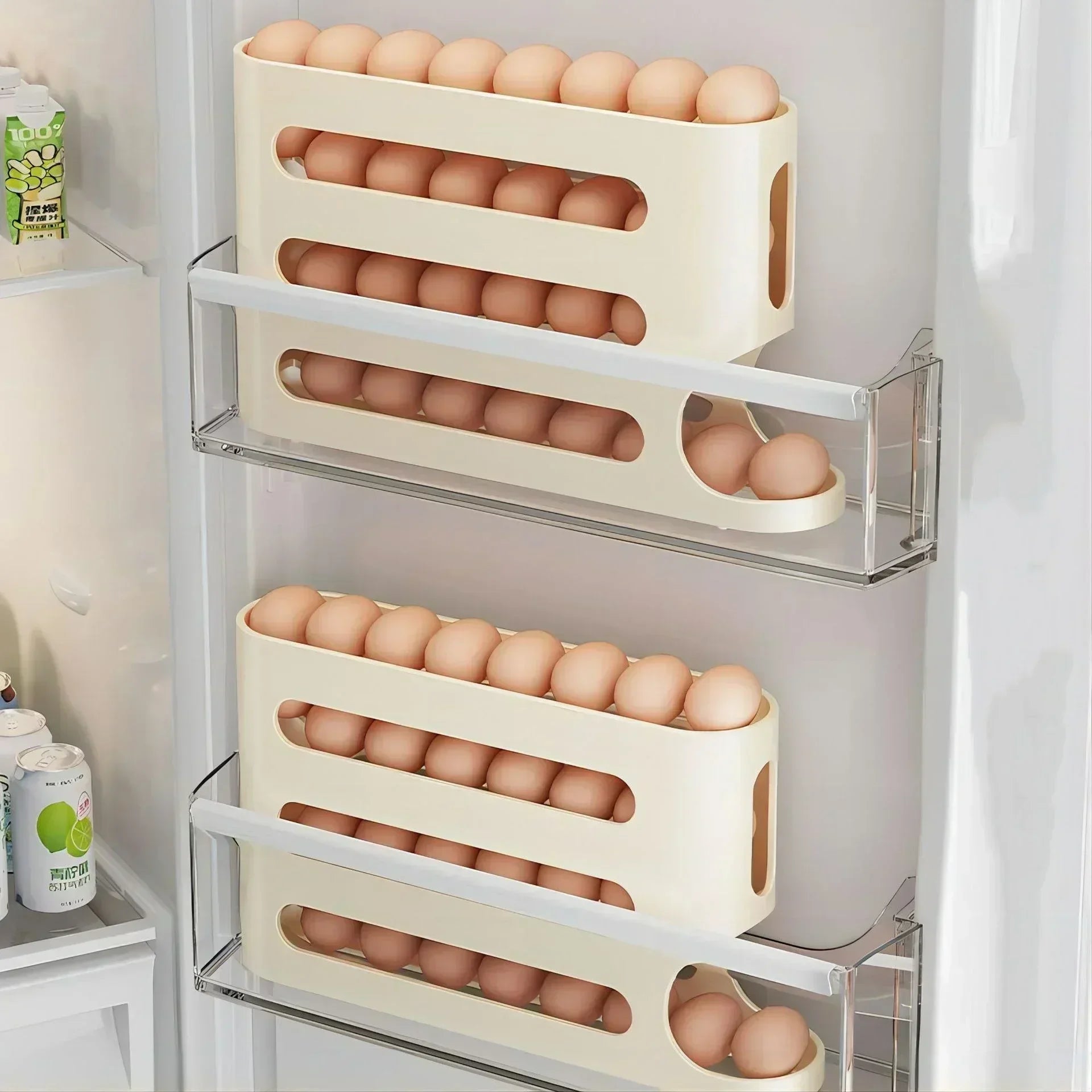Automatic Egg Rolling Storage Box &ndash; Multi-Layer Organiser for Fridge