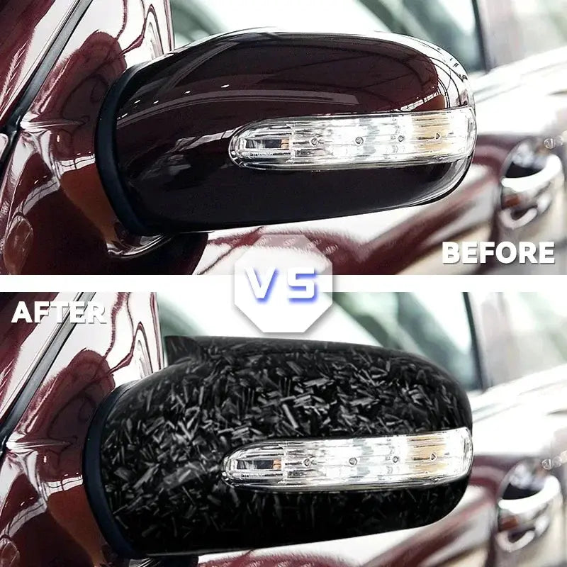 Side Mirror Cap Covers For Mercedes-Benz E,C-Class W211 W203 2001-2007 Black Replace Car Accessories by InterCyprus Trading Ltd