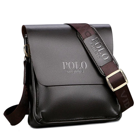 Men's Trendy Polo Single Shoulder Satchel Bag - Stylish and Practical Brown